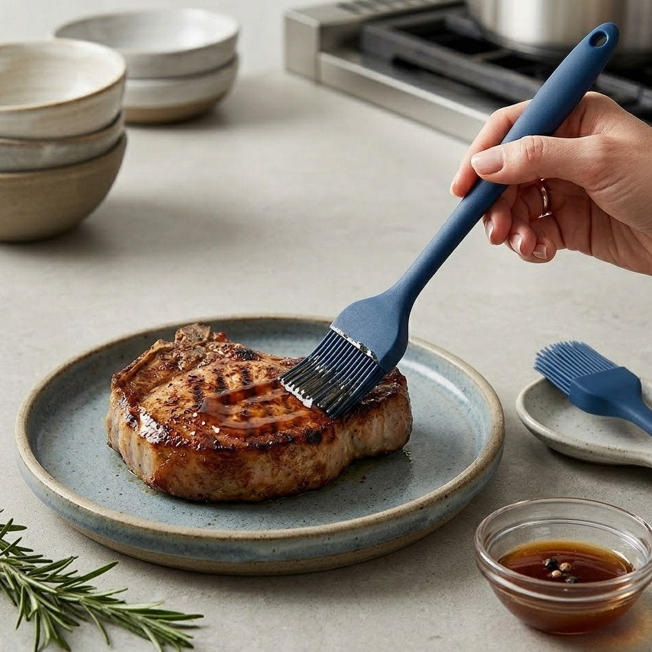 Qylinacosh.com Pro-Series Silicone Cooking Brush - The Ultimate Heat-Resistant Tool for Perfect Basting, Grilling and Pastry Work