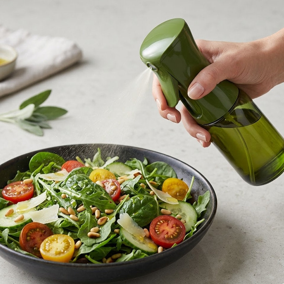 Qylinacosh Olive Oil Sprayer for Cooking, 200ml Premium Glass Oil Spray Bottle, Ultra-Fine Leak-Proof Oil Mister for Salad, BBQ, Air Fryer and Kitchen Grilling