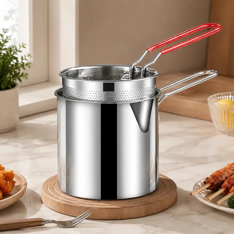 🔥Final 3 Hours: 80% OFF⚡Qylinacosh® Stainless Steel Deep Fryer Set