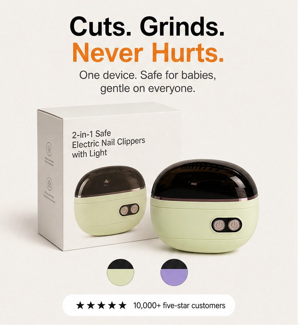 Qylinacosh®– 2-in-1 Electric Nail Clipper & Grinder with Auto-Stop and LED Light + 50% OFF