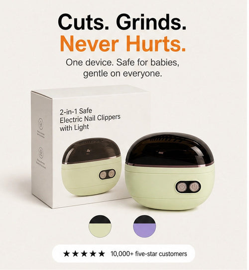 Qylinacosh®– 2-in-1 Electric Nail Clipper & Grinder with Auto-Stop and LED Light + 50% OFF