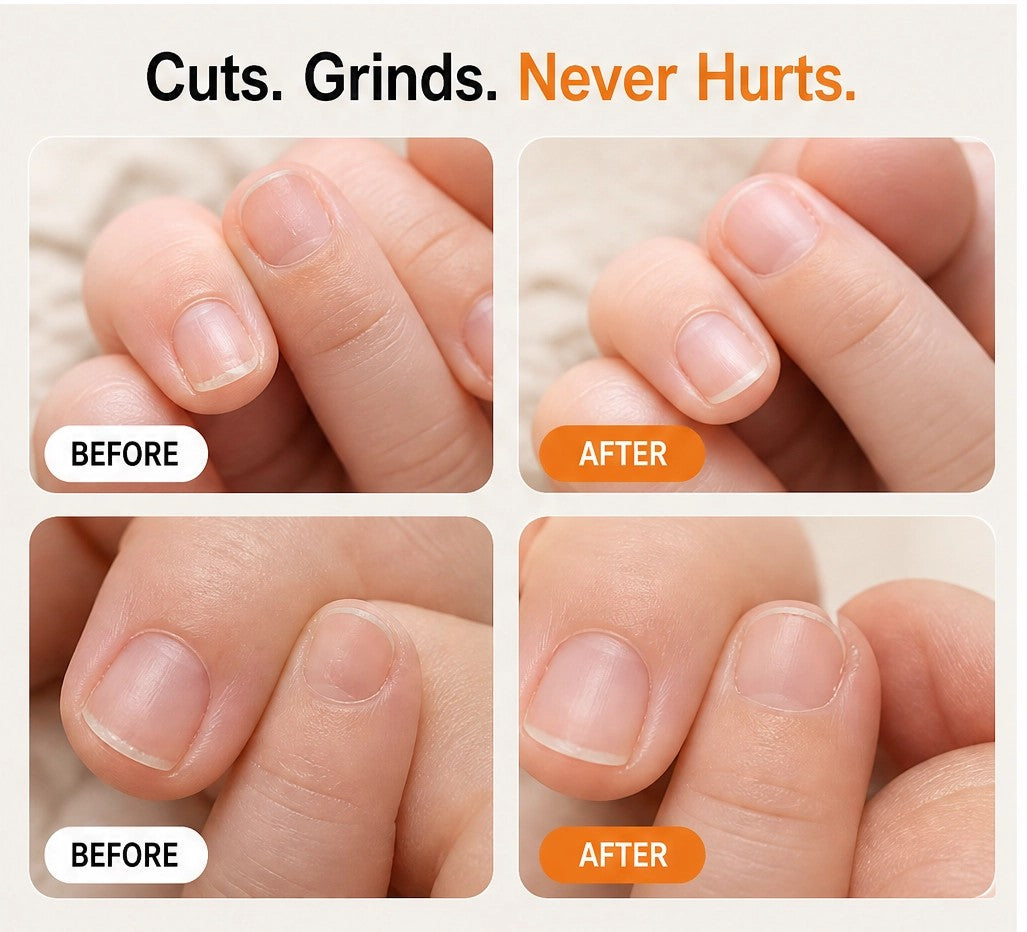 Qylinacosh®– 2-in-1 Electric Nail Clipper & Grinder with Auto-Stop and LED Light + 50% OFF