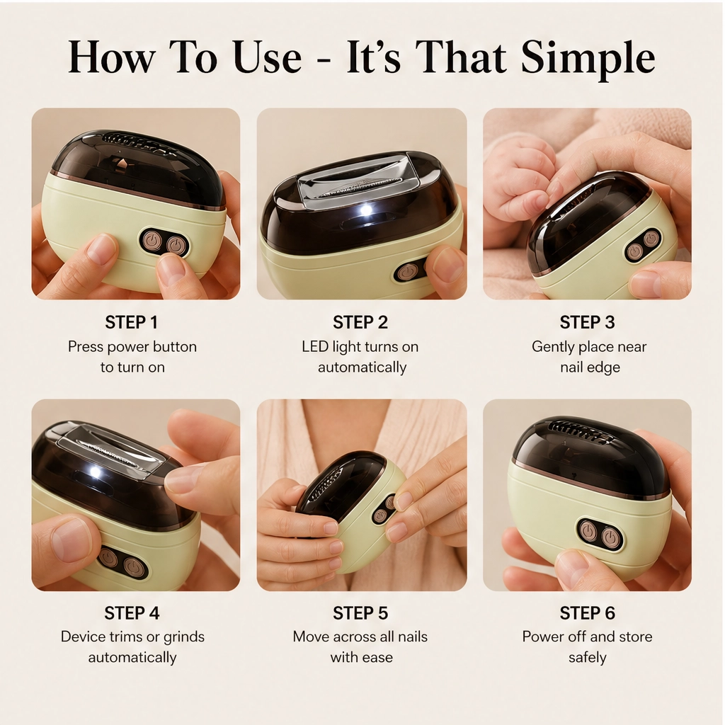 Qylinacosh®– 2-in-1 Electric Nail Clipper & Grinder with Auto-Stop and LED Light + 50% OFF