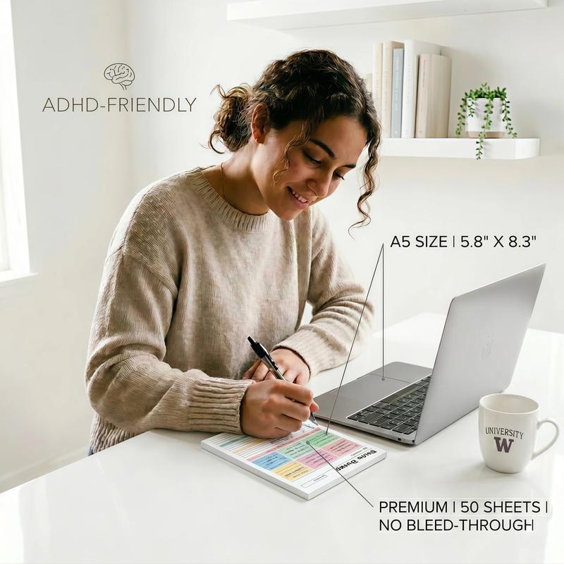 Qylinacosh® ADHD Brain Dump Planner Pad