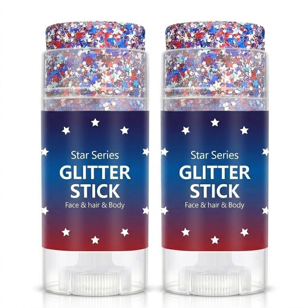 Elyviana Festival Rave Body & Face Glitter: High-Shine Star Sequins Cosmetic Makeup