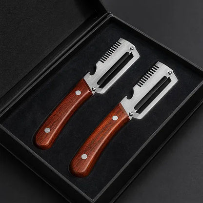 🌾LAST DAY 50% OFF-✨3-in-1 Stainless Steel Vegetable Peeler with Wooden Handle