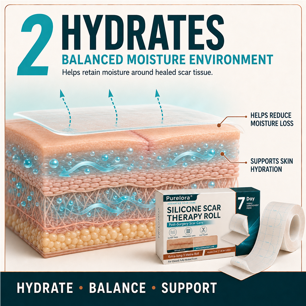 ✨💯® SILICONE SCAR THERAPY ROLL Help Soften, Flatten & Improve the Appearance of Raised Scars
