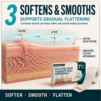 ✨💯® SILICONE SCAR THERAPY ROLL Help Soften, Flatten & Improve the Appearance of Raised Scars