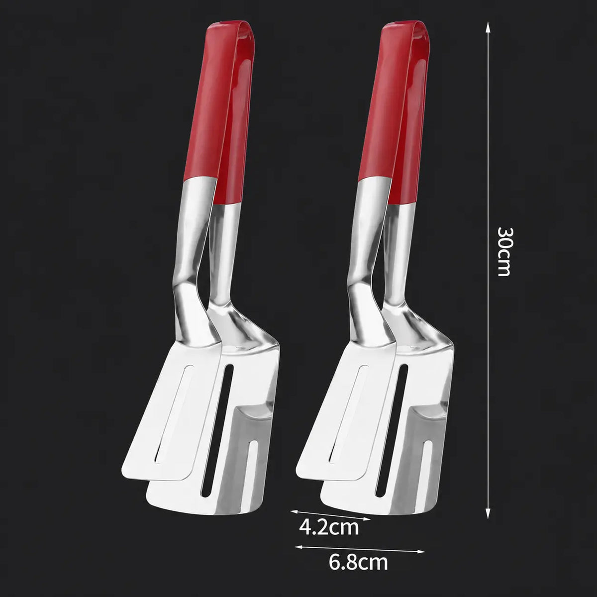 LAST DAY 50% OFF 🍳Qylinacosh®  2-in-1 Stainless Steel Spatula Tongs – Grip, Flip & Serve