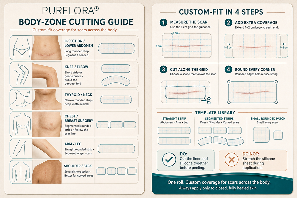 ✨💯® SILICONE SCAR THERAPY ROLL Help Soften, Flatten & Improve the Appearance of Raised Scars