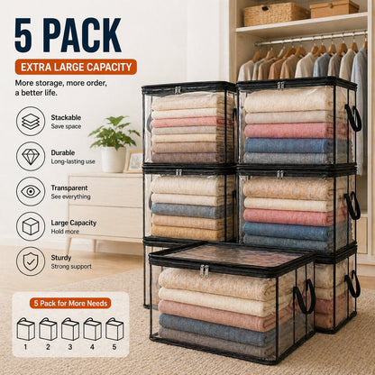 🎁💞LAST DAY 50% OFF ✨📦Qylinacosh®Large Heavy-Duty Thick Plastic Clear Storage