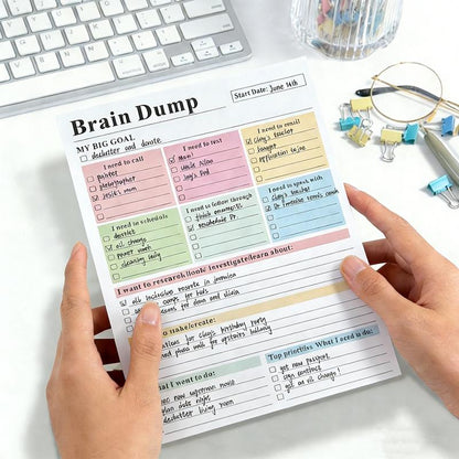 Qylinacosh® ADHD Brain Dump Planner Pad