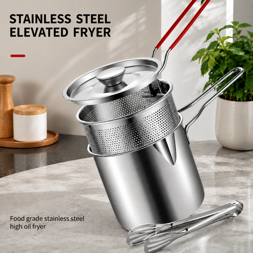 🔥Final 3 Hours: 80% OFF⚡Qylinacosh® Stainless Steel Deep Fryer Set