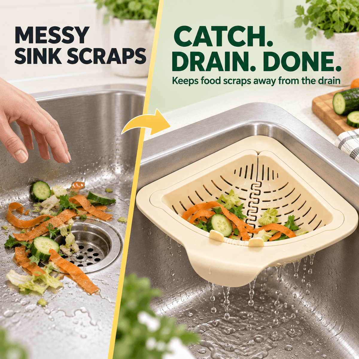Magnetic Corner Sink Strainer Basket