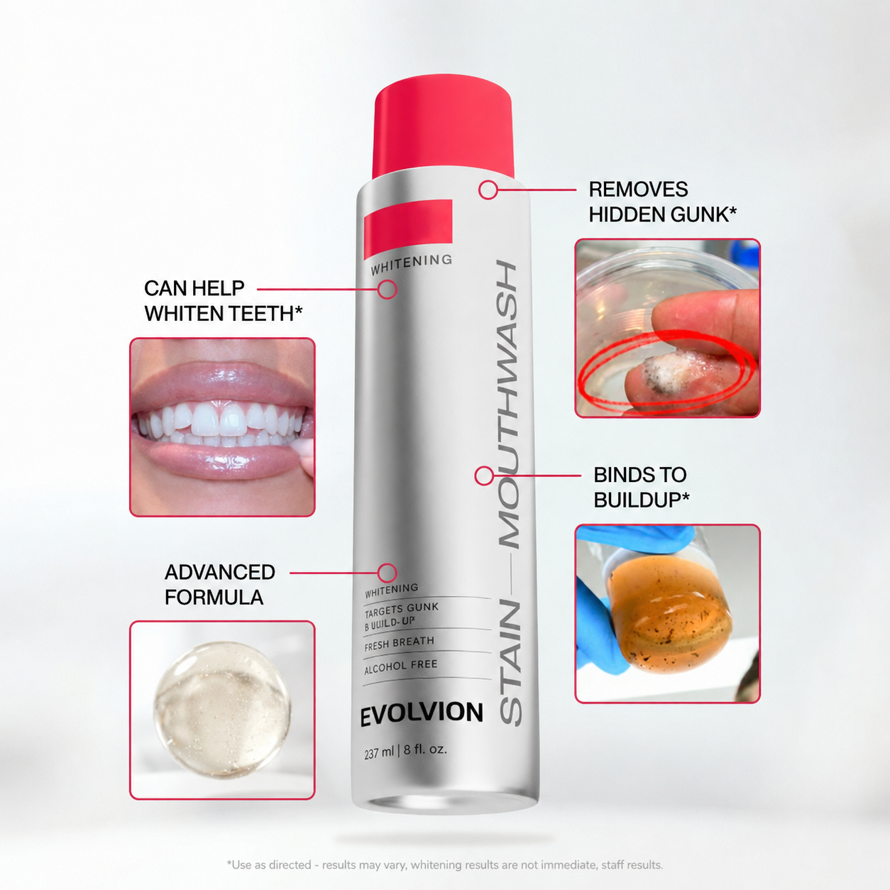 ✨Evolvion Stain Whitening Mouthwash 🌿 | Brighten Your Smile & Freshen Your Breath with Essential Oils 🦷🌬️（upsell）