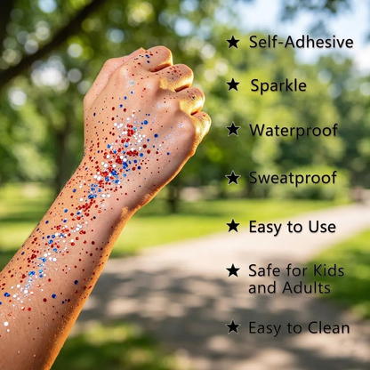 Elyviana Festival Rave Body & Face Glitter: High-Shine Star Sequins Cosmetic Makeup