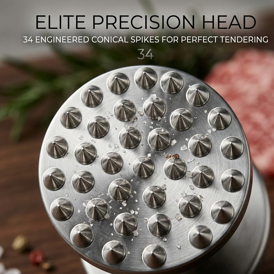 Qylinacosh Premium Dual-Sided Meat Tenderizer - Heavy Duty Stainless Steel Meat Hammer & Pounder - Professional Tool for Flattening & Tenderizing Steak, Chicken, and Pork