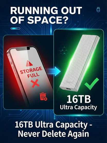 🏆Flash Sale⚡ 50K+ SOLD! Almost Gone-💖16TB Large-Capacity Type-C Portable Mini SSD