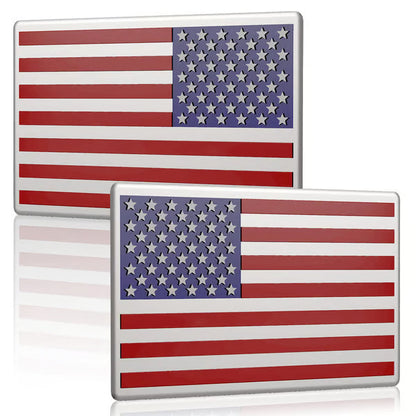 Qylinacosh.com® 3D American Flag Emblem Decal - Aluminum Alloy Material (Not Plastic)