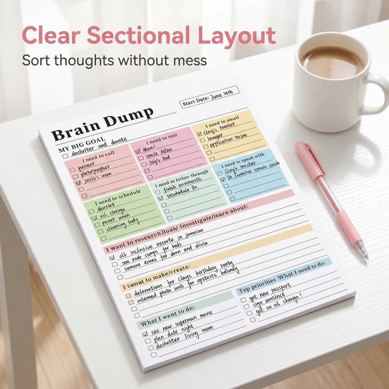 Qylinacosh® ADHD Brain Dump Planner Pad