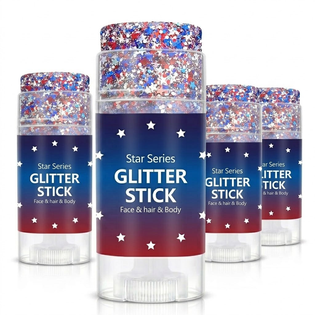 Elyviana Festival Rave Body & Face Glitter: High-Shine Star Sequins Cosmetic Makeup