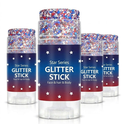 Elyviana Festival Rave Body & Face Glitter: High-Shine Star Sequins Cosmetic Makeup