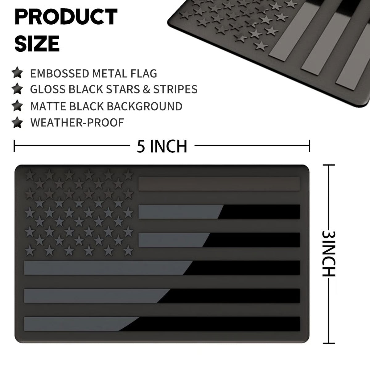 Qylinacosh.com® 3D American Flag Emblem Decal - Aluminum Alloy Material (Not Plastic)