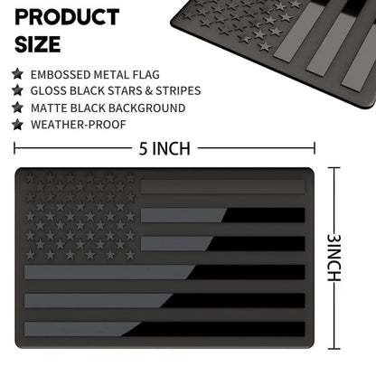 Qylinacosh.com® 3D American Flag Emblem Decal - Aluminum Alloy Material (Not Plastic)