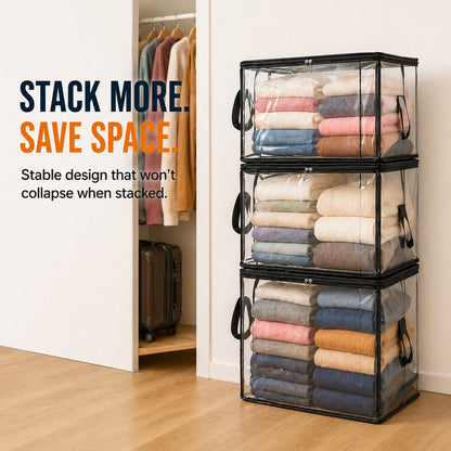 🎁💞LAST DAY 50% OFF ✨📦Qylinacosh®Large Heavy-Duty Thick Plastic Clear Storage