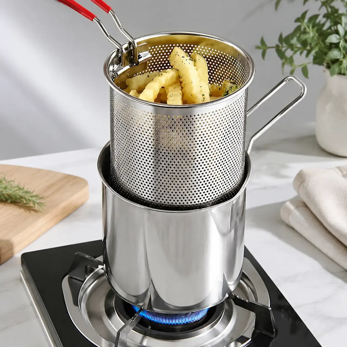 🔥Final 3 Hours: 80% OFF⚡Qylinacosh® Stainless Steel Deep Fryer Set