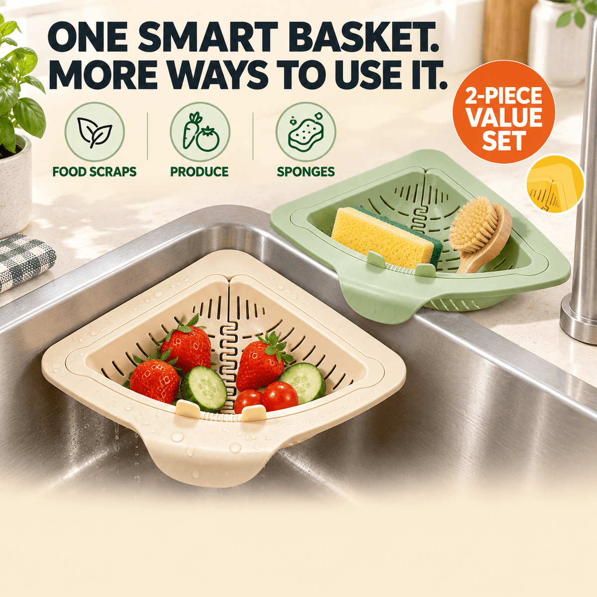 Magnetic Corner Sink Strainer Basket