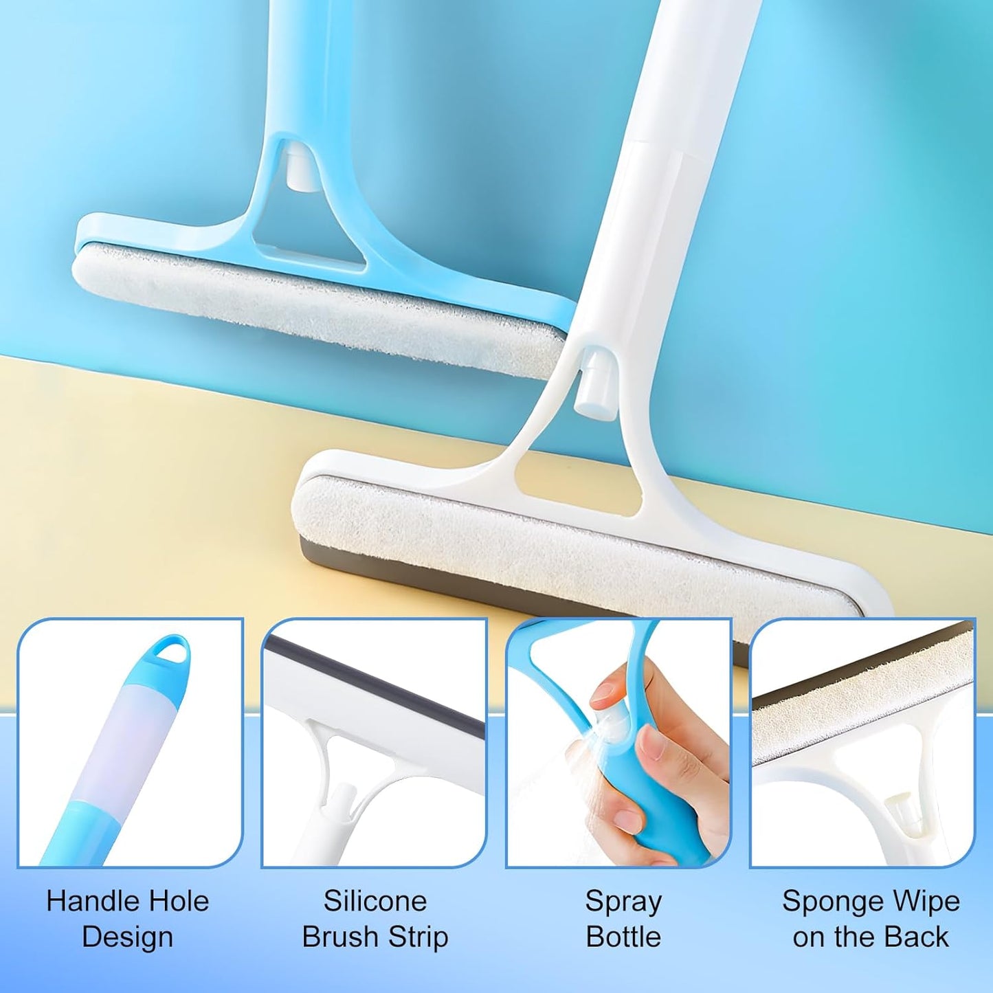 💖Achieve Crystal Clear Windows in Seconds – No Streaks, No Mess, No Extra Tools✨ Streak-Free 3-in-1 Glass Cleaner – Spray, Wipe & Scrape for a Perfect Finish! 🧽-Free shipping on orders over $35