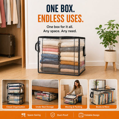 🎁💞LAST DAY 50% OFF ✨📦Qylinacosh®Large Heavy-Duty Thick Plastic Clear Storage