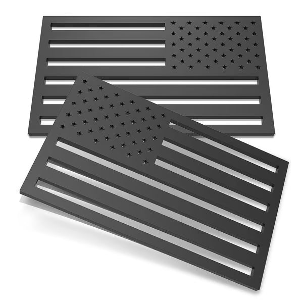 Qylinacosh.com® 3D American Flag Emblem Decal - Aluminum Alloy Material (Not Plastic)