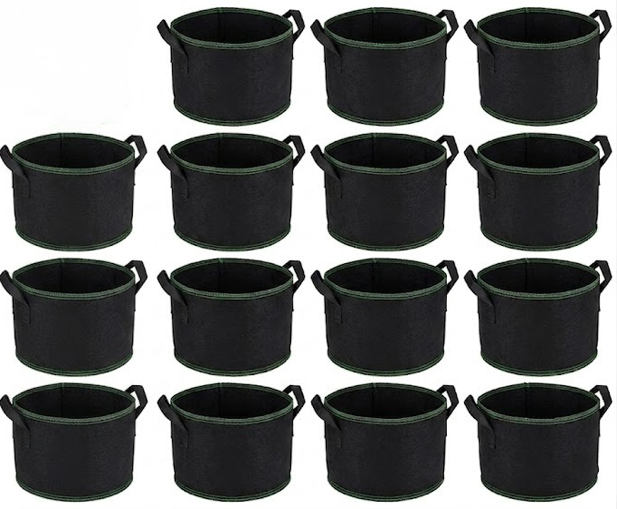 🌱Elyviana 5-Pack 5 Gallon Grow Bags – Heavy Duty Aeration Fabric Pots🪴