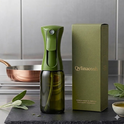 Qylinacosh Olive Oil Sprayer for Cooking, 200ml Premium Glass Oil Spray Bottle, Ultra-Fine Leak-Proof Oil Mister for Salad, BBQ, Air Fryer and Kitchen Grilling