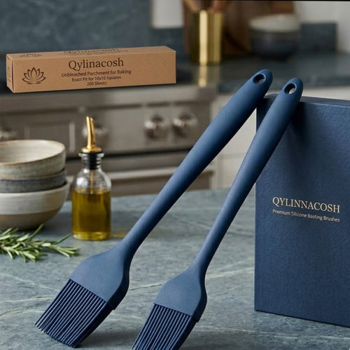 Qylinacosh.com Pro-Series Silicone Cooking Brush - The Ultimate Heat-Resistant Tool for Perfect Basting, Grilling and Pastry Work