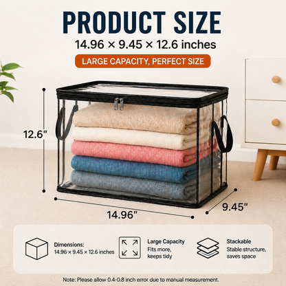🎁💞LAST DAY 50% OFF ✨📦Qylinacosh®Large Heavy-Duty Thick Plastic Clear Storage