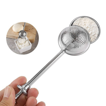 🔥Qylinacosh®Stainless Steel Powdered Sugar Shaker with Spring-Operated Handle