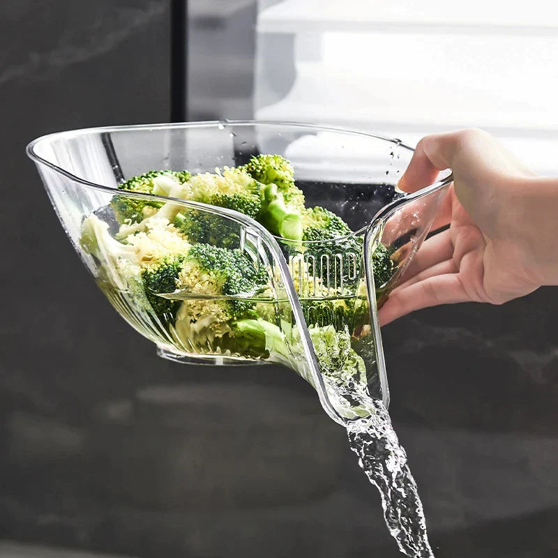 FreshBox colander draining water from washed produce