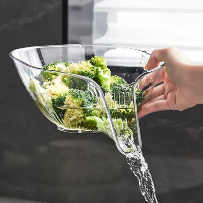 FreshBox colander draining water from washed produce