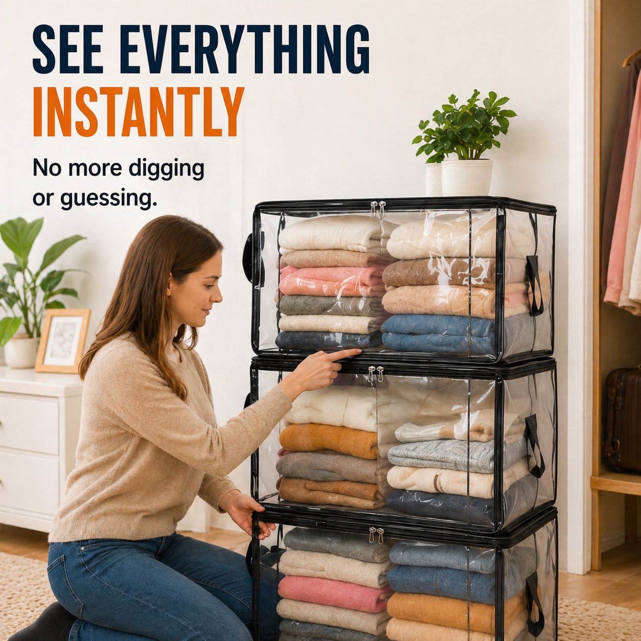 🎁💞LAST DAY 50% OFF ✨📦Qylinacosh®Large Heavy-Duty Thick Plastic Clear Storage