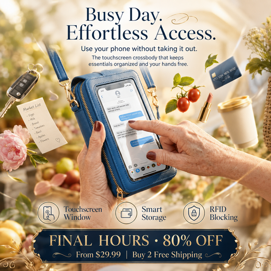 🔥Final 3 Hours: 80% OFF Qylinacosh®2026 Trendy Minimalist Elegant Women's Touchscreen Crossbody Phone Wallet