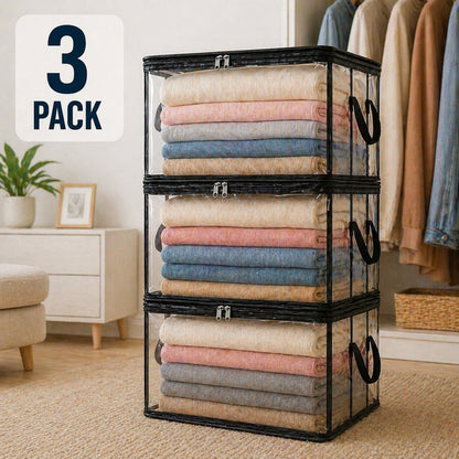 🎁💞LAST DAY 50% OFF ✨📦Qylinacosh®Large Heavy-Duty Thick Plastic Clear Storage
