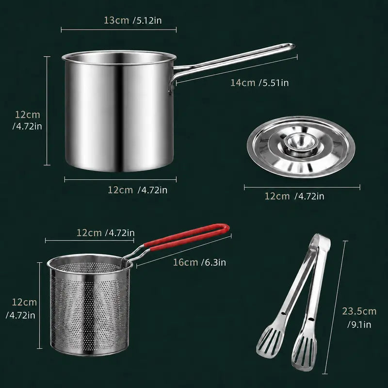 🔥Final 3 Hours: 80% OFF⚡Qylinacosh® Stainless Steel Deep Fryer Set