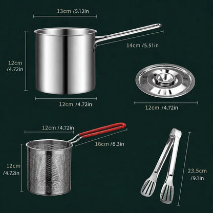 🔥Final 3 Hours: 80% OFF⚡Qylinacosh® Stainless Steel Deep Fryer Set
