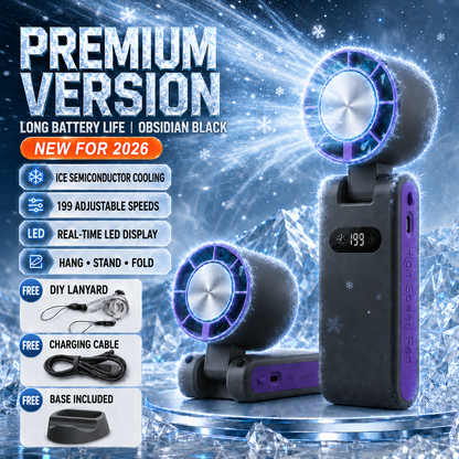 ☀️Portable Ice-Cooling Handheld Fan with 199 Speed Levels