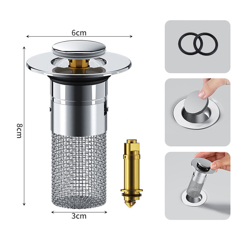 Standard filter dimensions: 6 cm cap, 8 cm height and 3 cm basket diameter