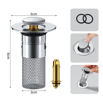 Standard filter dimensions: 6 cm cap, 8 cm height and 3 cm basket diameter