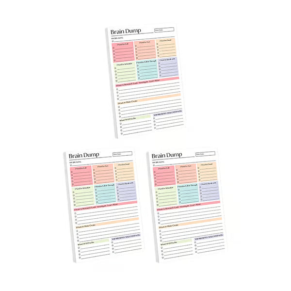 Qylinacosh® ADHD Brain Dump Planner Pad